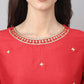 Salwar Suit Chinon Red Embroidered Salwar Kameez