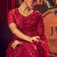 Contemporary Net Red Crystals Saree