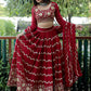 Lehenga Choli Faux Georgette Red Embroidered Lehenga Choli