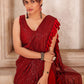 Trendy Saree Fancy Fabric Red Sequins Saree