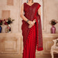 Trendy Saree Fancy Fabric Red Sequins Saree