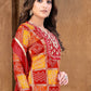 Salwar Suit Fancy Fabric Red Hand Work Salwar Kameez