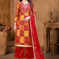 Salwar Suit Fancy Fabric Red Hand Work Salwar Kameez