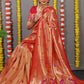 Contemporary Banarasi Silk Red Weaving Saree