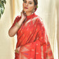 Designer Silk Red Woven Saree