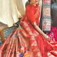Designer Silk Red Woven Saree