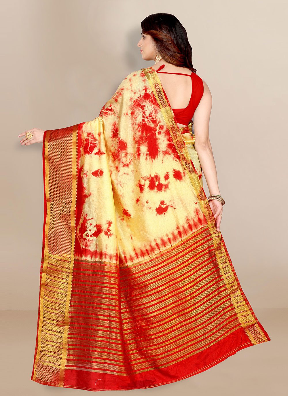 Classic Silk Red Patch Border Saree