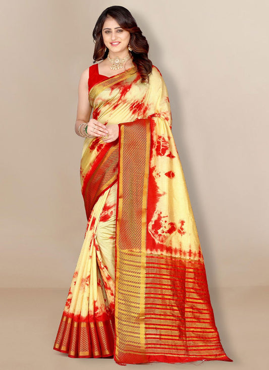 Classic Silk Red Patch Border Saree