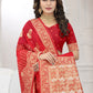 Classic Organza Viscose Red Booti Saree