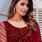 Traditional Saree Organza Satin Red Patch Border Saree