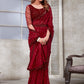 Traditional Saree Organza Satin Red Patch Border Saree
