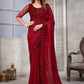 Traditional Saree Organza Satin Red Patch Border Saree
