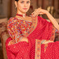 Designer Organza Red Sequins Saree