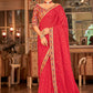 Designer Organza Red Sequins Saree