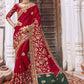 Designer Silk Viscose Red Diamond Saree