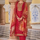 Palazzo Salwar Suit Silk Red Jacquard Work Salwar Kameez