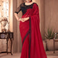 Traditional Saree Silk Red Embroidered Saree