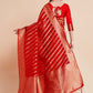 Trendy Saree Organza Silk Red Woven Saree