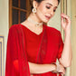 Contemporary Chiffon Red Stone Saree