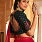 Contemporary Chinon Red Sequins Saree