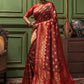 Trendy Saree Banarasi Silk Red Woven Saree