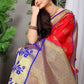 Trendy Saree Banarasi Silk Red Weaving Saree