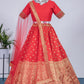 Lehenga Choli Jacquard Silk Red Weaving Lehenga Choli