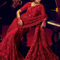 Trendy Saree Net Red Cut Dana Saree