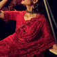 Trendy Saree Net Red Cut Dana Saree