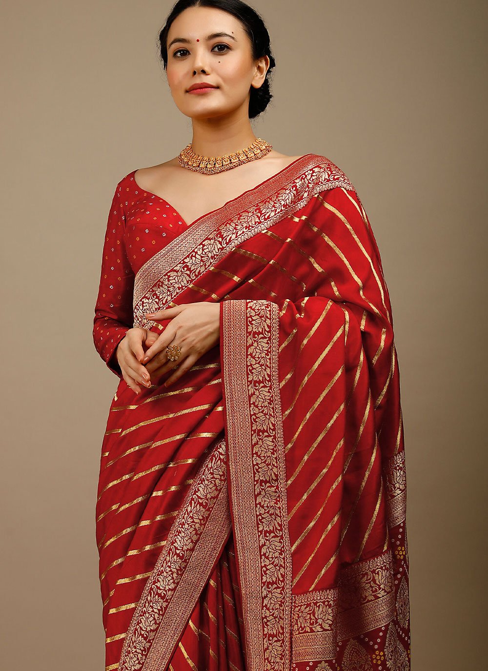 Trendy Saree Art Banarasi Silk Red Woven Saree