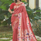 Classic Silk Red Floral Patch Saree