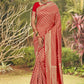 Contemporary Jacquard Silk Red Zari Saree