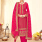 Salwar Suit Georgette Red Embroidered Salwar Kameez