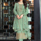 Pant Style Suit Jacquard Viscose Sea Green Embroidered Salwar Kameez