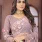 Contemporary Net Mauve Embroidered Saree
