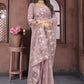 Contemporary Net Mauve Embroidered Saree
