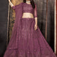 Lehenga Choli Net Mauve Embroidered Lehenga Choli