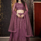 Lehenga Choli Net Mauve Embroidered Lehenga Choli