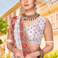 Classic Net White Embroidered Saree
