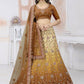 Lehenga Choli Net Mustard Embroidered Lehenga Choli