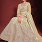 Floor Lenght Salwar Suit Net Off White Embroidered Salwar Kameez