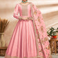 Salwar Suit Art Silk Pink Embroidered Salwar Kameez