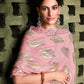 Trendy Saree Jacquard Silk Pink Foil Print Saree