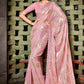 Trendy Saree Jacquard Silk Pink Foil Print Saree