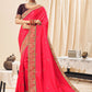 Classic Silk Pink Embroidered Saree