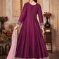 Anarkali Suit Art Silk Purple Embroidered Salwar Kameez