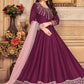 Anarkali Suit Art Silk Purple Embroidered Salwar Kameez