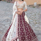 A Line Lehenga Pure Georgette Maroon Embroidered Lehenga Choli