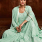 Palazzo Salwar Suit Georgette Sea Green Embroidered Salwar Kameez