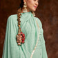 Palazzo Salwar Suit Georgette Sea Green Embroidered Salwar Kameez